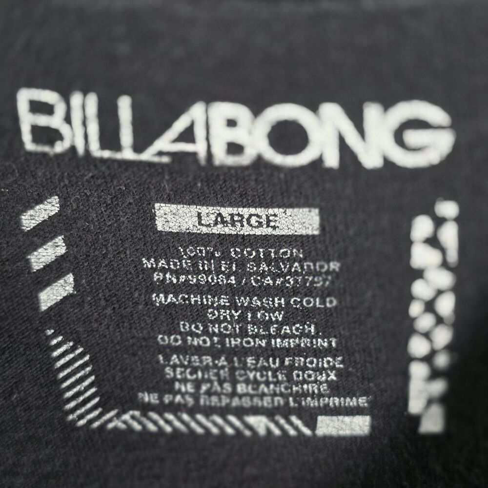 Billabong Men's Large Black Orange Graphic Print Short Sleeve T-Shirt - Picture 4 of 8
